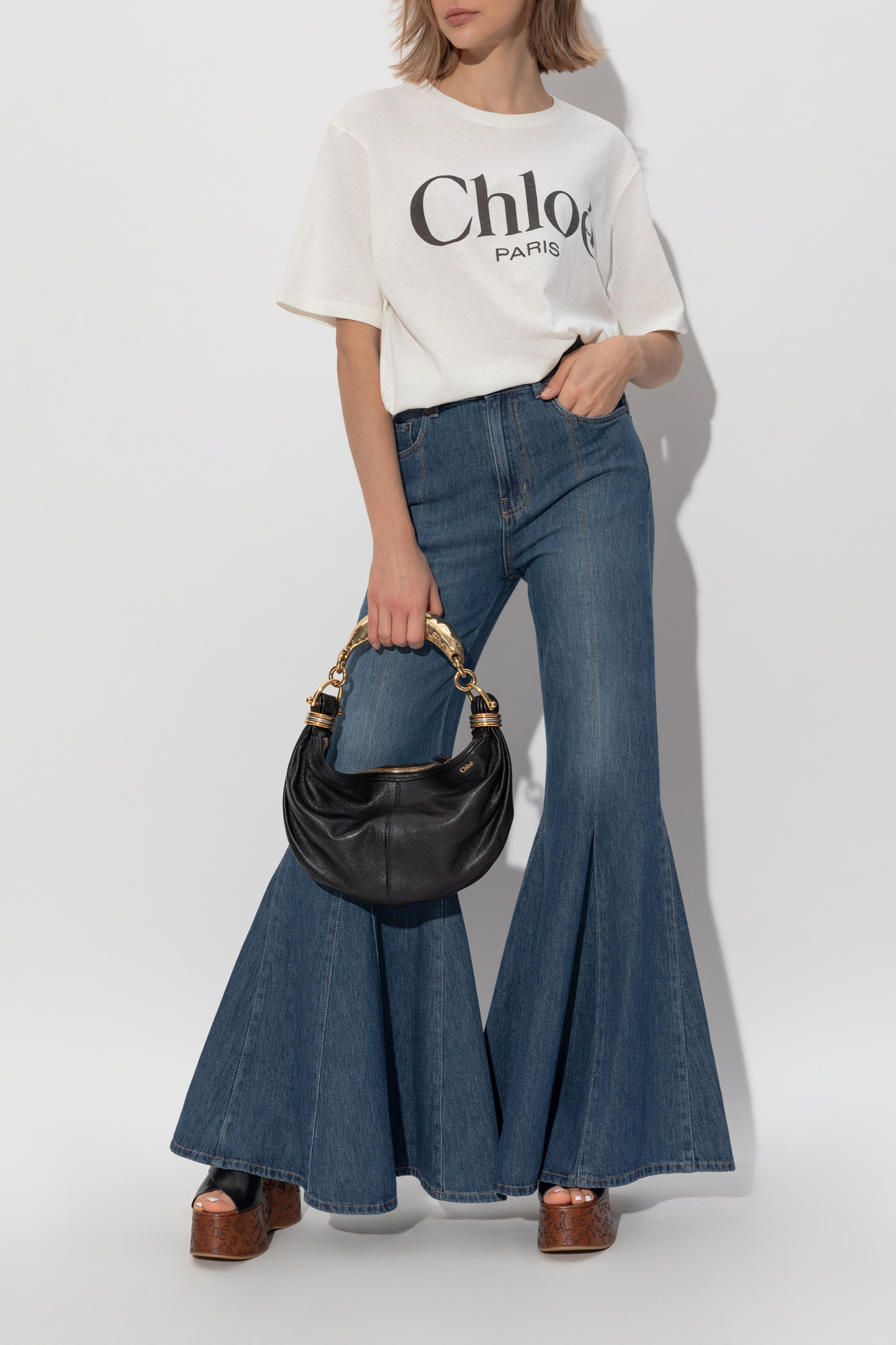 Cream Printed T-shirt Chloé - Vitkac Italy